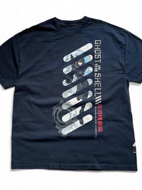 Vintage Ghost in the Shell Anime Graphic Tee - Navy XL